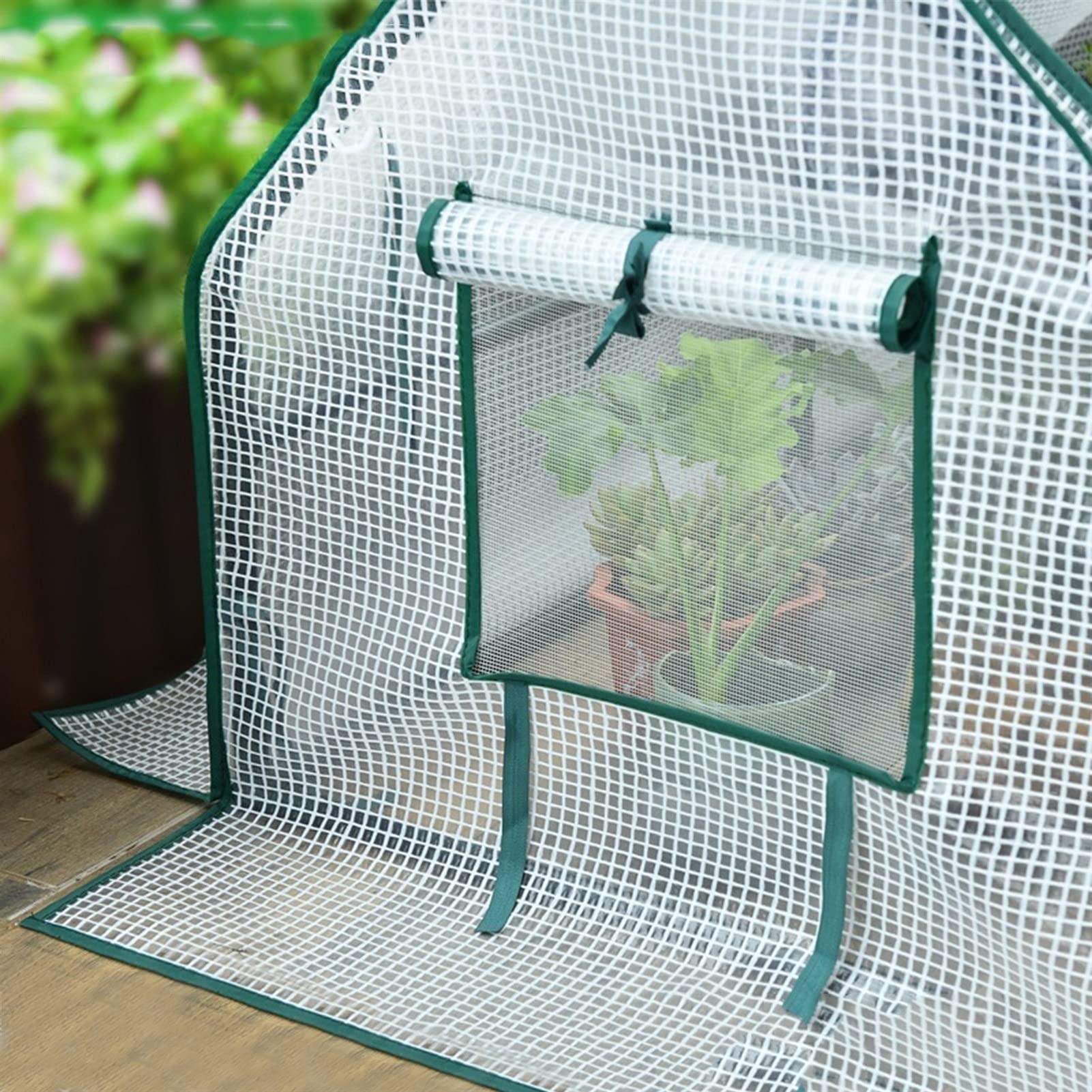 Invernadero De Túnel, Cobertizo De Aislamiento De Plantas con Capa De Malla Estructura De Acero Resistente Cubierta De PE Impermeable Refugio De Flores para Cultivar Verduras Y Flores