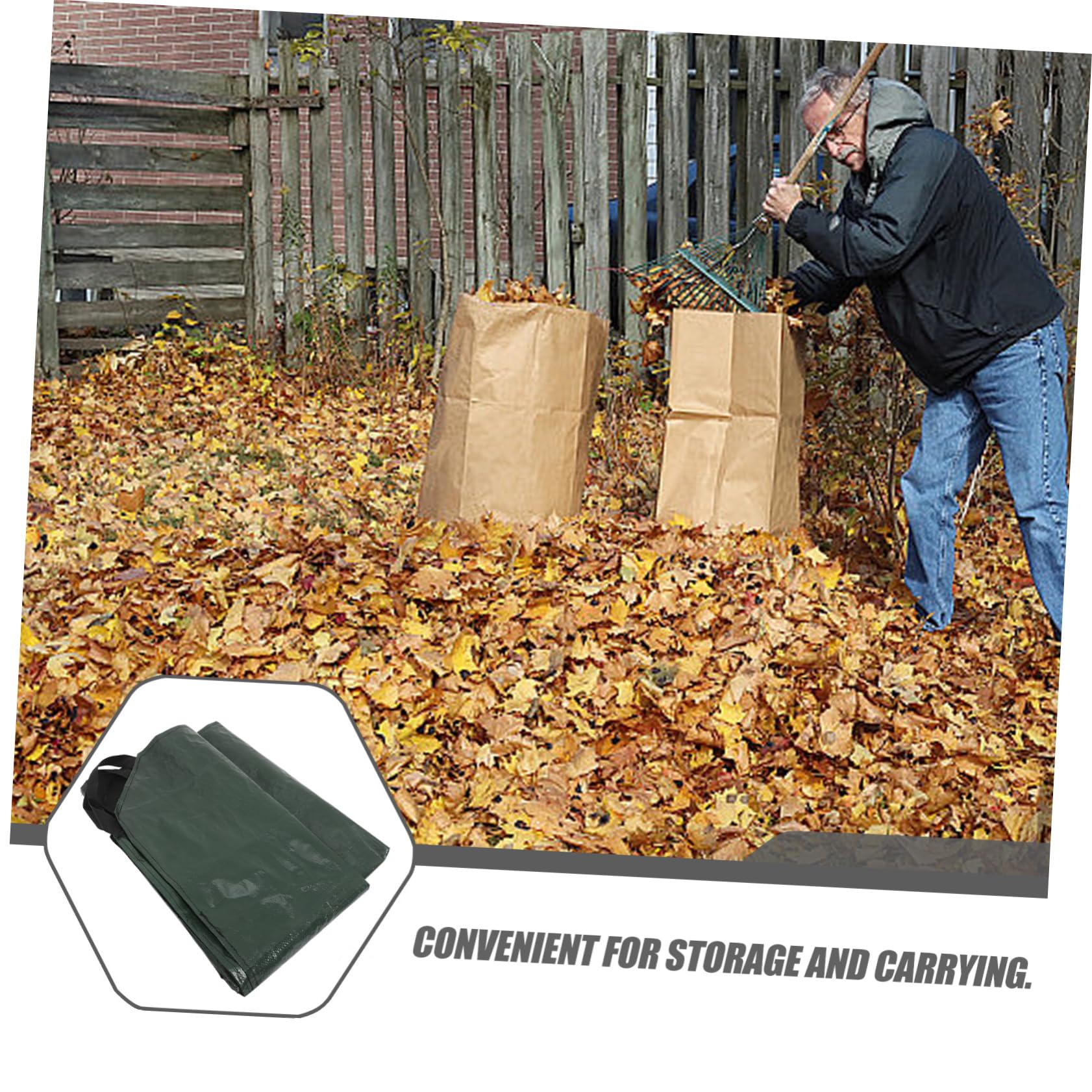 SUPVOX Bolsa De Lona Para Jardín Bolsa De Recolección De Plegable Con Asas Reutilizable Resistente Para Limpieza De Césped y Jardín