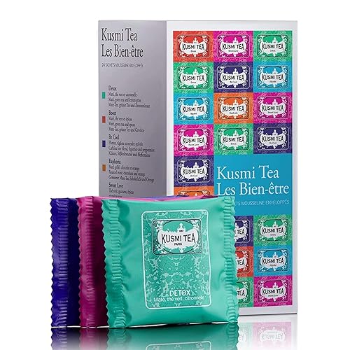 Kusmi Tea  mezcla de bienestar  Caja surtida de bolsas de té de calidad premium incluyendo té desintoxicado té Boost Tea té euforia y más  Calidad