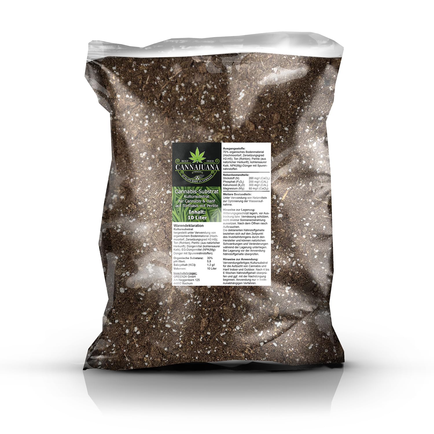 Cannabis Substrat Profi Grow Topf- und Plantagen Erde fr extra Starkes  Wachstum Blte Ertrag, schnell und einfach zur Ernte, Hanf Indoor & Outdoor  anbauen (Grow - Substrat 10 Liter) : Amazon.de: Garten