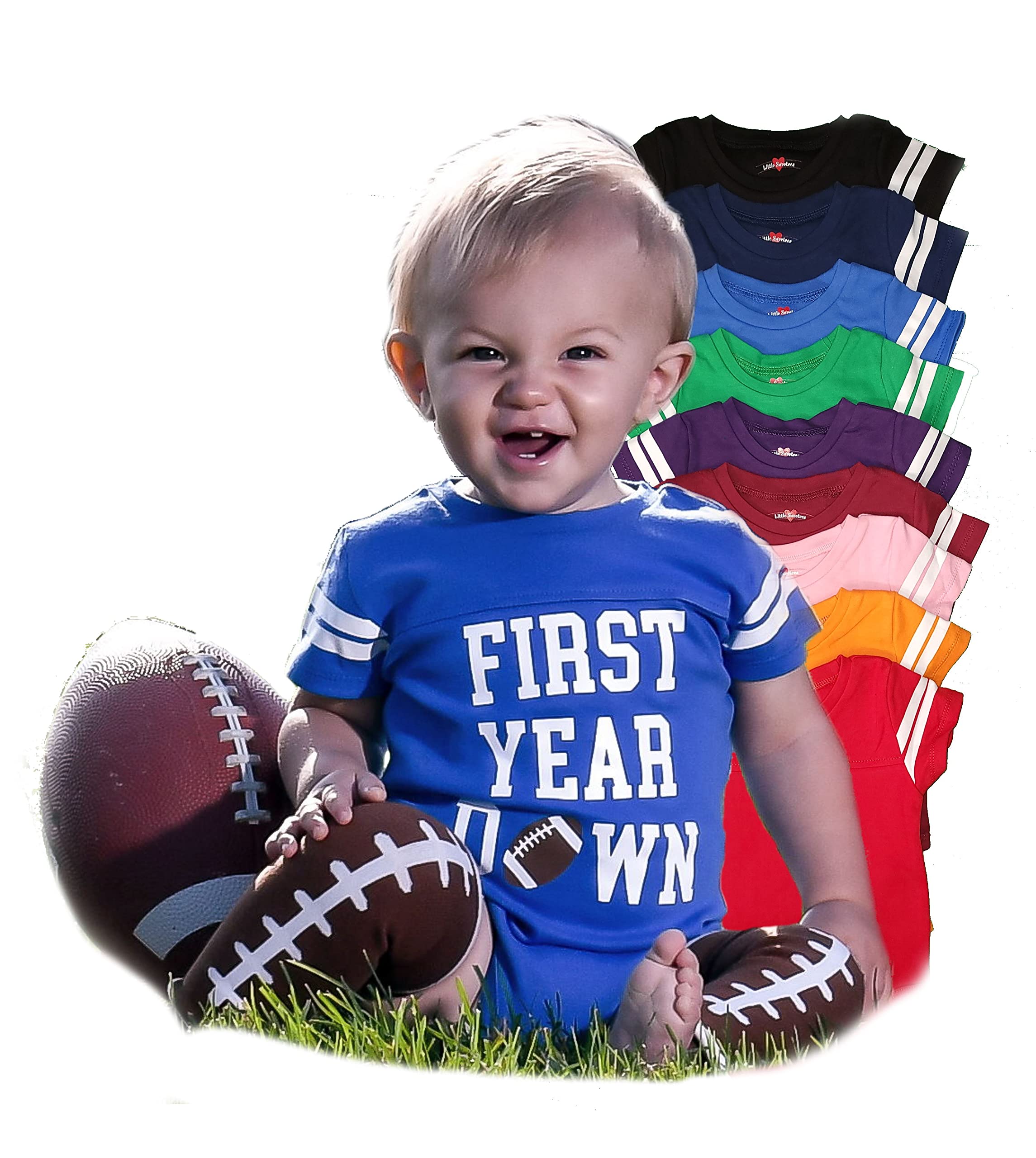 Personalized Football First Birthday Shirt 1st One Year Old Shirt First Year Down