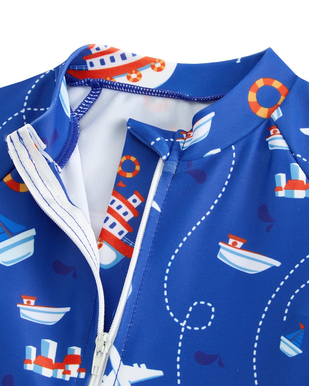 JiAmy Maillot de bain une pièce pour bébé garçon avec chapeau de soleil, manches longues, fermeture éclair, protection solaire, maillot de bain une pièce