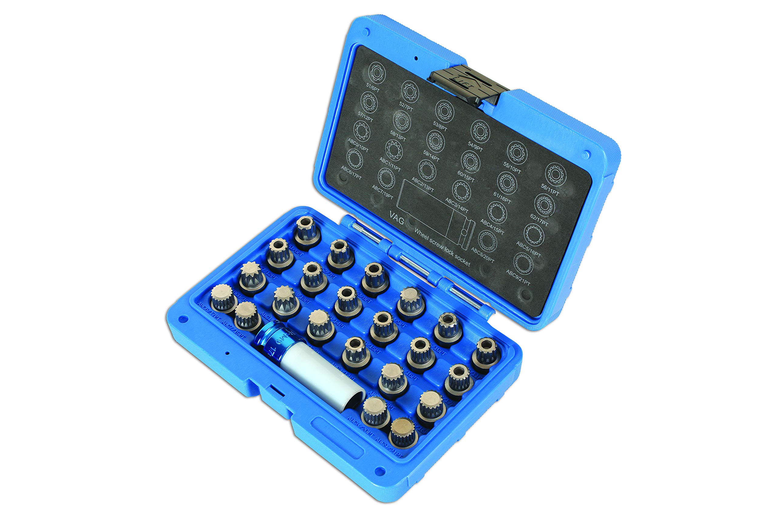 LASER TOOLS 6275 Serie di bussole Dado/Perno ruota argento