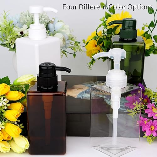 Miniatura 7 de Dulinkas - Dispensador de botellas de plástico recargable de 15.2 fl oz15.2 onzas, dispensador de loción vacía, contenedor de líquido para aceite