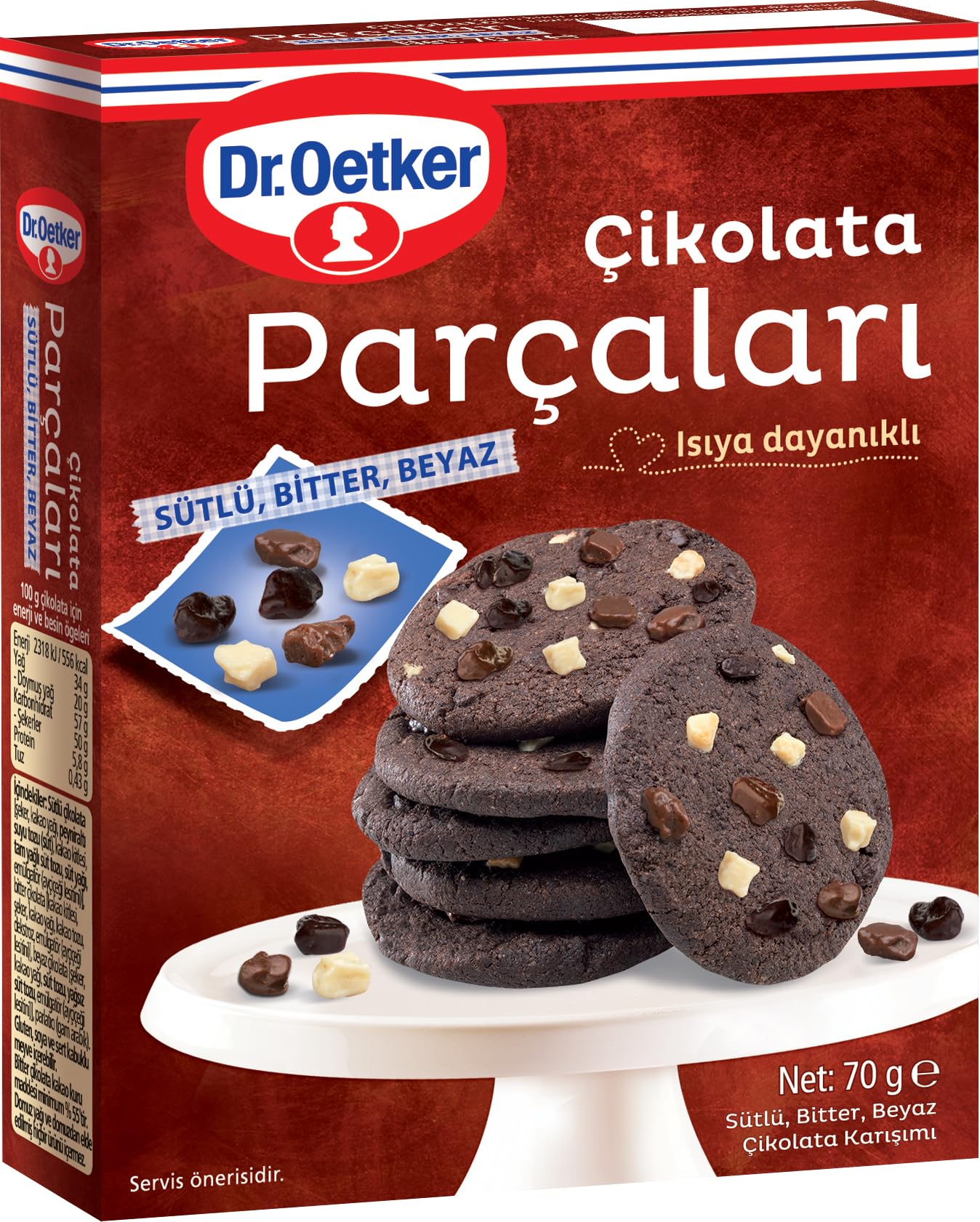 Dr. Oetker Çikolata Parçaları 3Renk 70 Gr