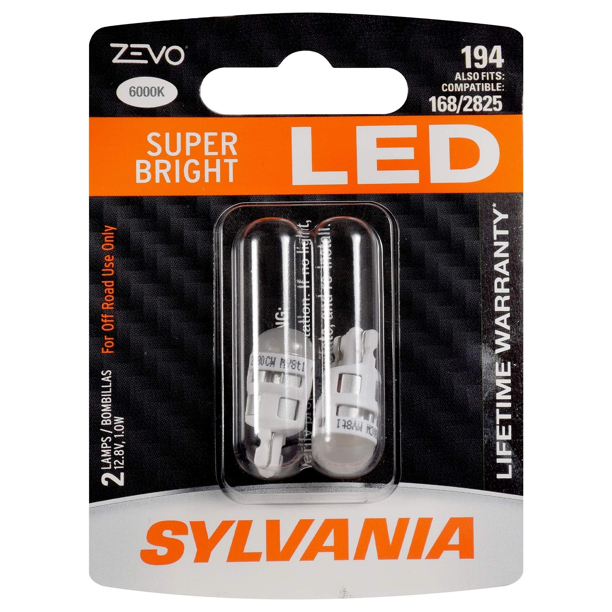 194, White: Sylvania Zevo 194 T10 W5W White Led Bulb, (Contains 1 Bulb)