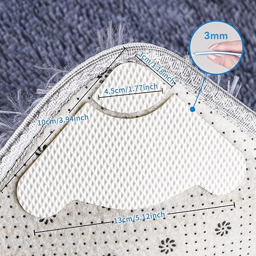 Miniatura 7 de bemece 8 unidades de agarre para alfombra, cinta antideslizante de fricción mejorada, lavable, reutilizable, agarre de almohadilla de alfombra,