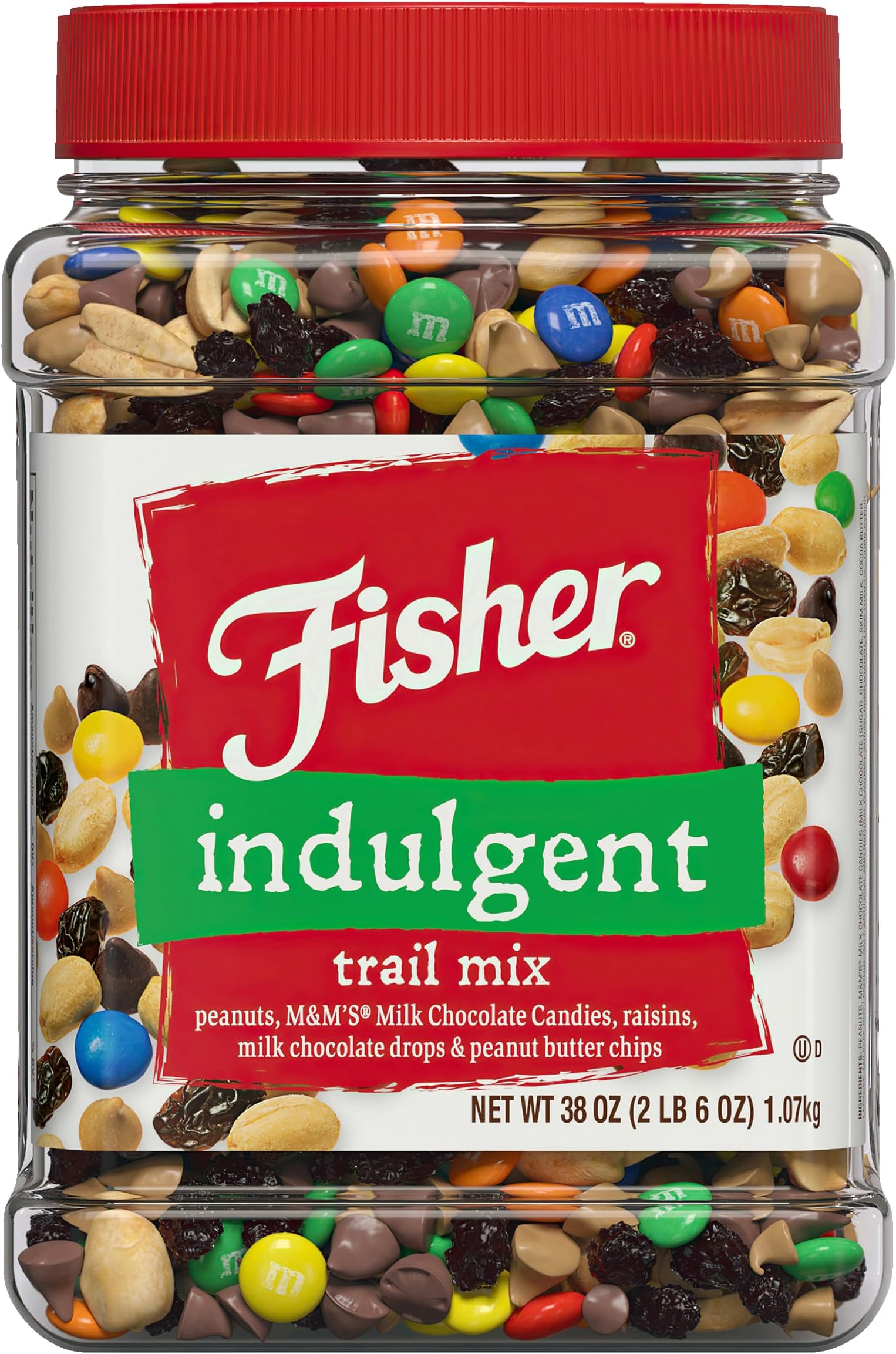 Fisher Snack Indulgent Bulk Trail Mix, 38 oz (Pack of 1), Peanuts, Milk Choco...