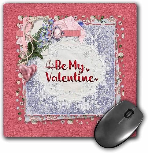 3dRose Image of Lovely Cameo, Heart, Love Birds, Lace, Flora, Happy... - Mouse Pads (mp-378329-1)