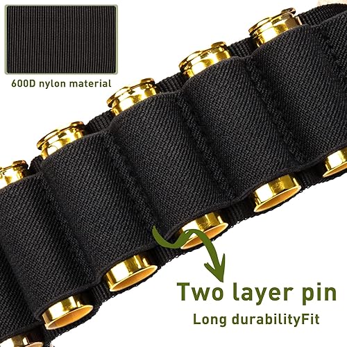 Miniatura 3 de 50Rounds - Soporte para escopeta de escopeta Bandolier calibre 12 con una culata de 8 rondas para escopeta de caza al aire libre
