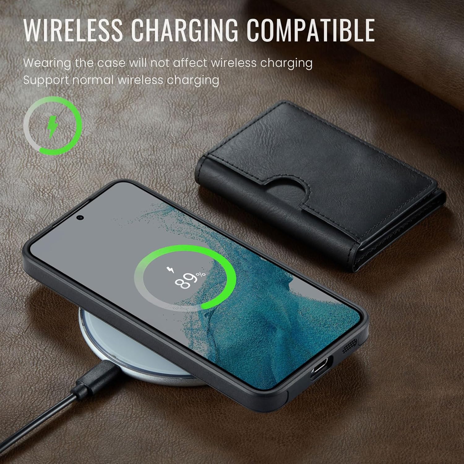 Asuwish Phone Case for Samsung Galaxy S22 Plus S22+ 5G Wallet Magnetic Detachable Cell Cover with Wireless Charging and RFID Blocking Credit Card Holder S22+5G S22plus 22S + S 22 22+ Women Men Black