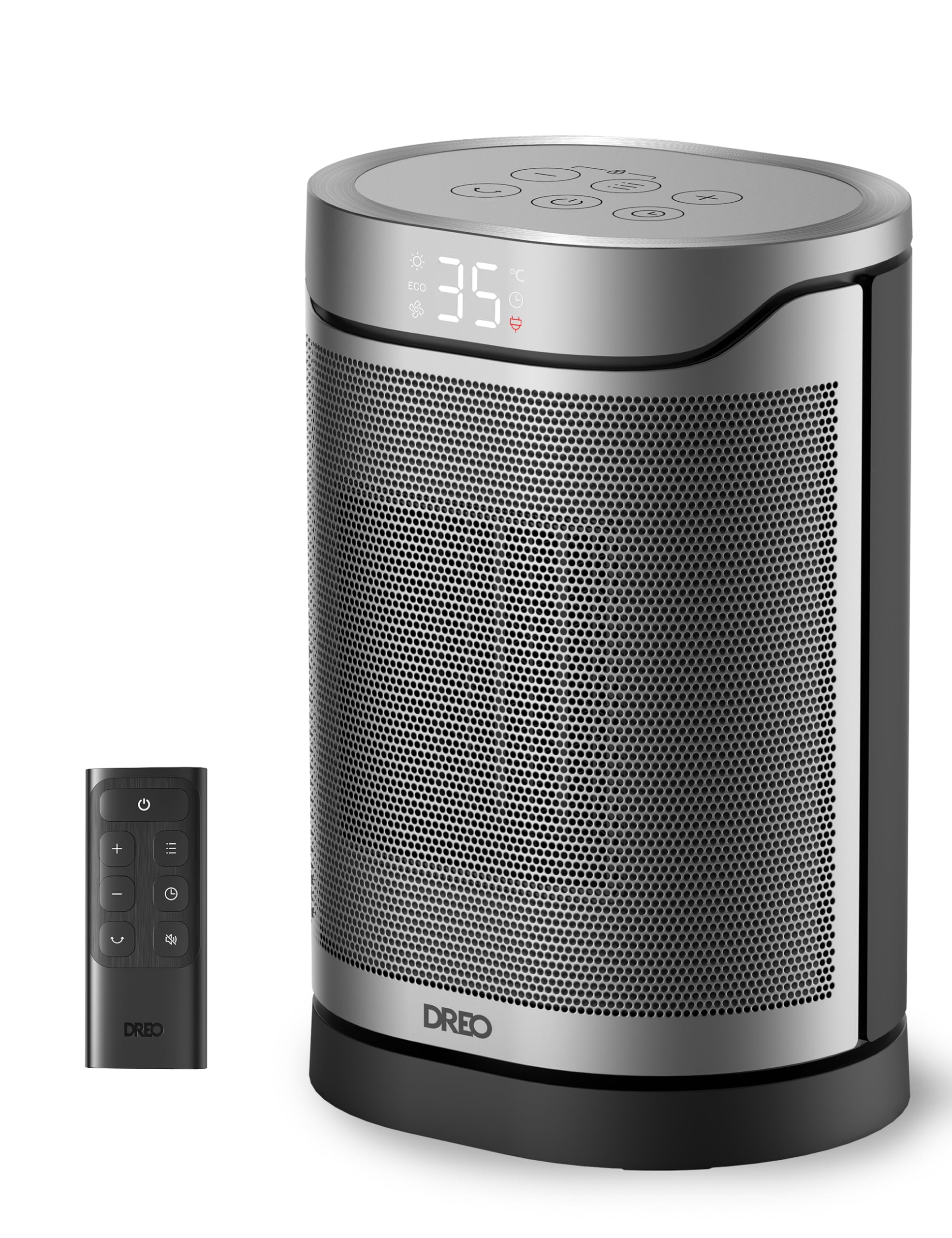 DREO Calefactor cerámico 318, 1500 W, de pie, protección contra sobrecalentamiento y vuelco, termostato ajustable, bloqueo infantil, ahorro de energía de hasta un 40%, temporizador de 12 horas