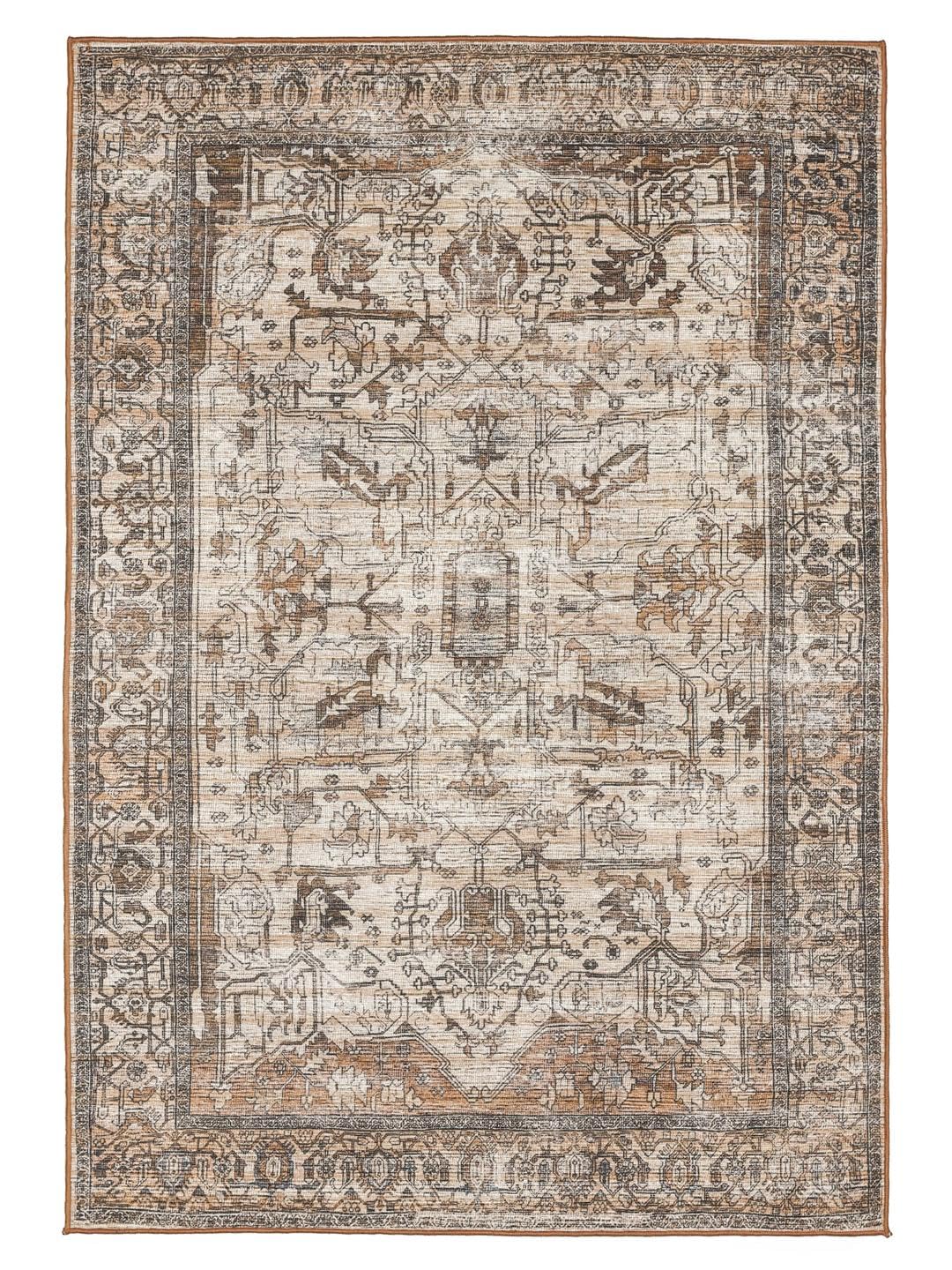 RugVista Oxana Oriental, Dywan, Vintage, 200 x 300 cm, Prostokąt, Niski, Pokój dzienny, Sypialnia, Prać w pralce, Brunatny/Beżowy