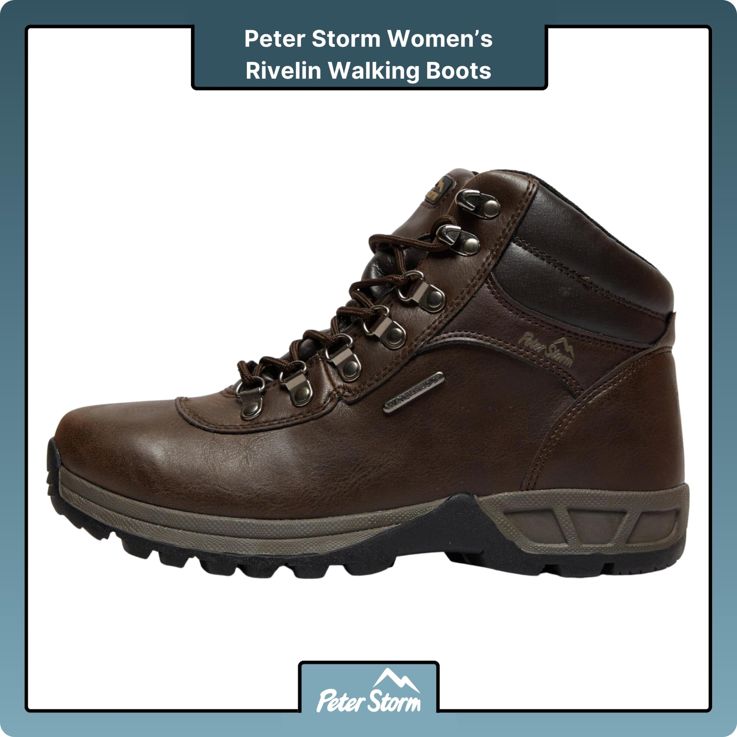 Peter Storm Ladies Brown Leather Walking Shoes Women's Lindale