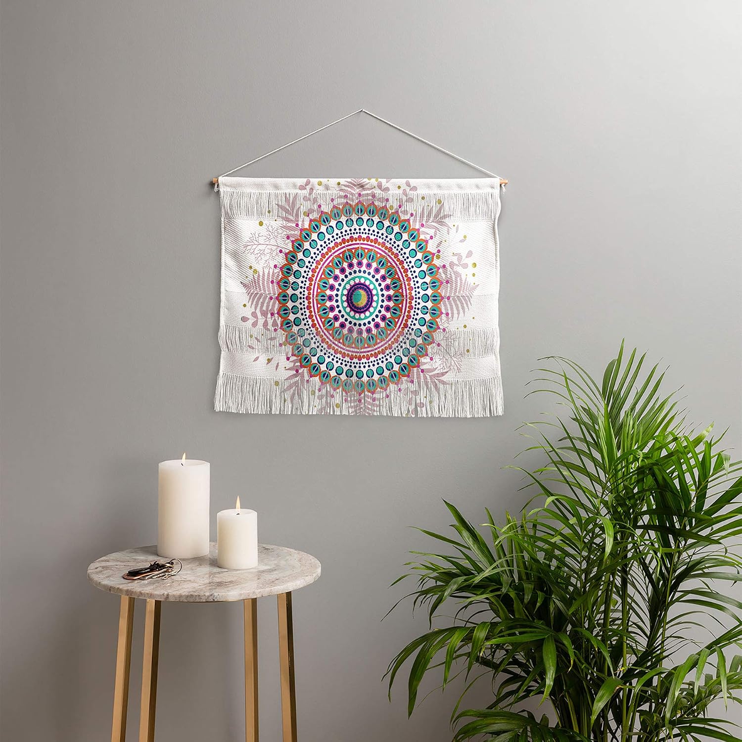 Deny Designs Boho Mandala Emanuela Carratoni Fiber Wall Hanging, Small Landscape (22” x 16