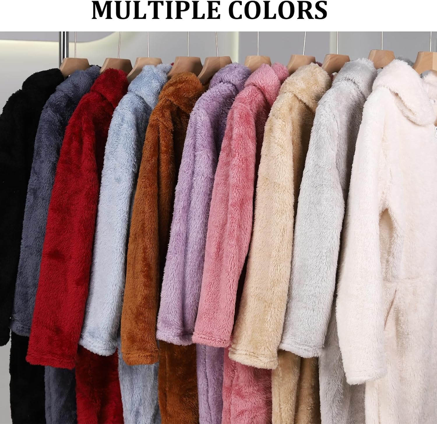 Flygo Womens Onesies Pajamas One Piece Hooded Adult Pajama Jumpsuit Winter Fuzzy Sleepwear - Image 6