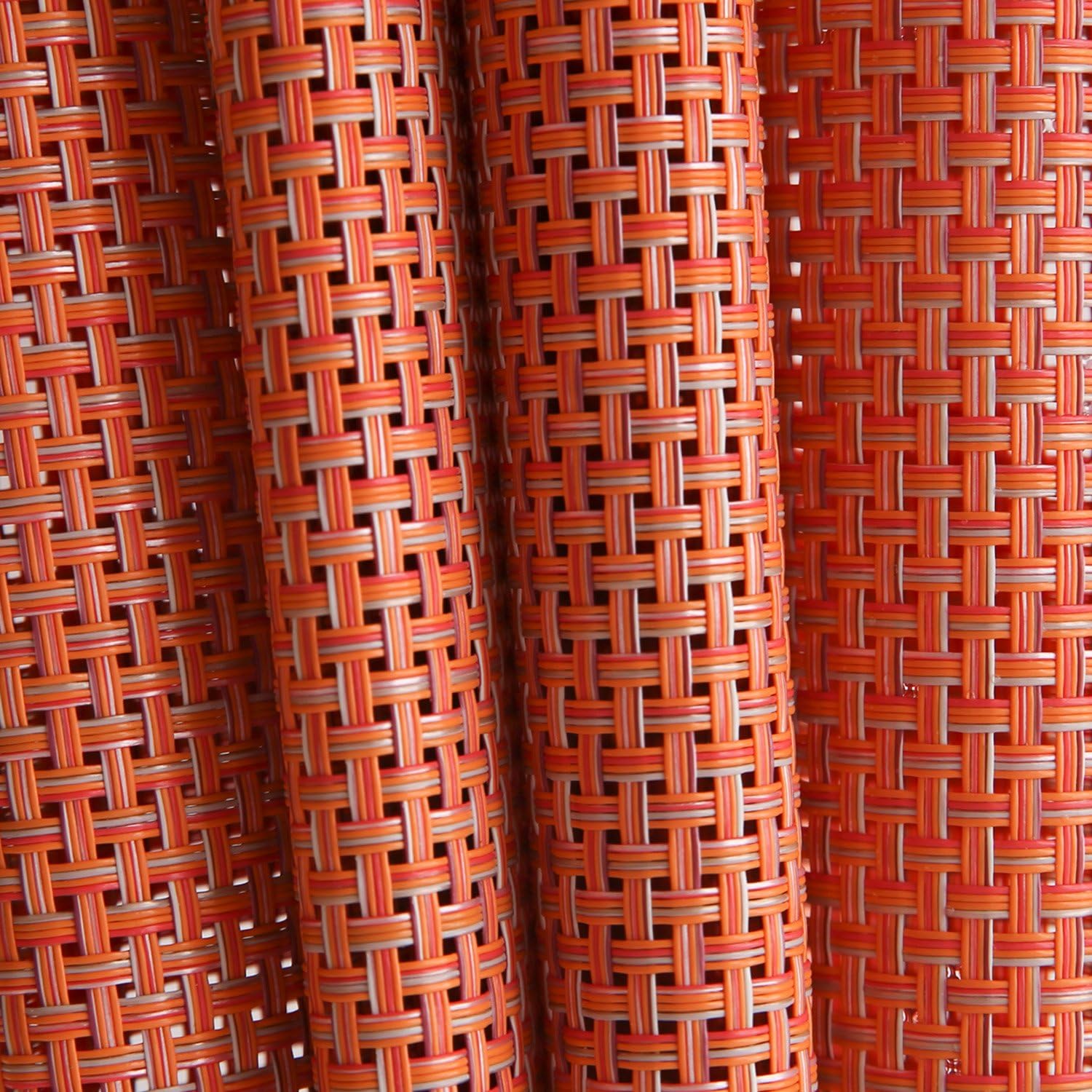 New Product Deconovo Home Decorative PVC Mats Easy to Wash Chevron Pattern Crossweave Woven Vinyl Placemats for Kitchen Table, 12x18 Inch, Orange