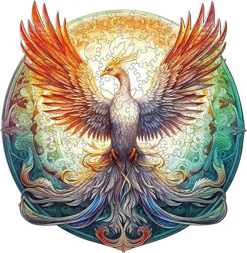 KAAYEE Rompecabezas de madera, misterioso rompecabezas de fénix, 13.4 x 13 pulgadas, 260 piezas, rompecabezas único en forma de animal, regalo para