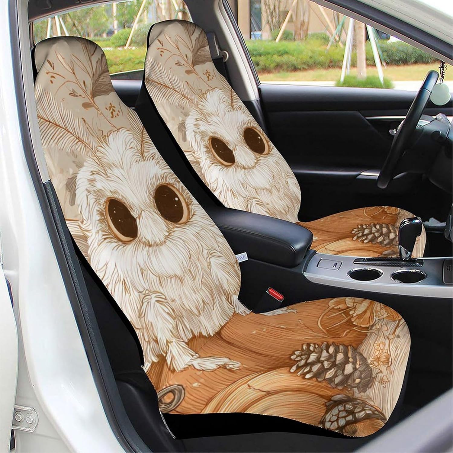 Moth Fall Pumpkin Pine Cones Car Seat Protector Front Seats Universal Fit Automotive Accessories