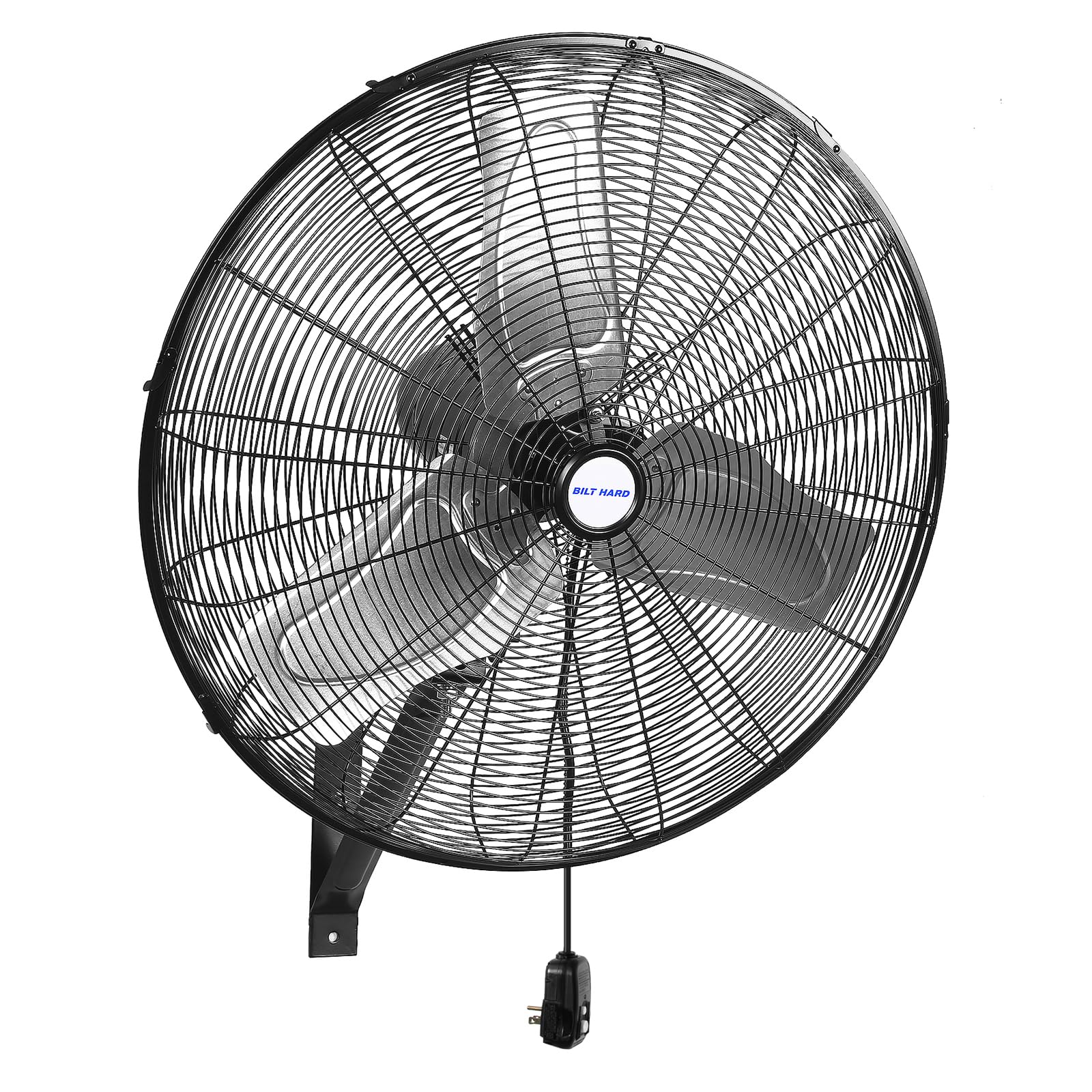 BILT HARD 24 in. Outdoor Oscillating Wall Fan, 6300 CFM 3-Speed Heavy Duty Outdoor Wall Fans, High Velocity Waterproof Fans for Patio, Commercial, Industrial, Warehouse, UL Listed