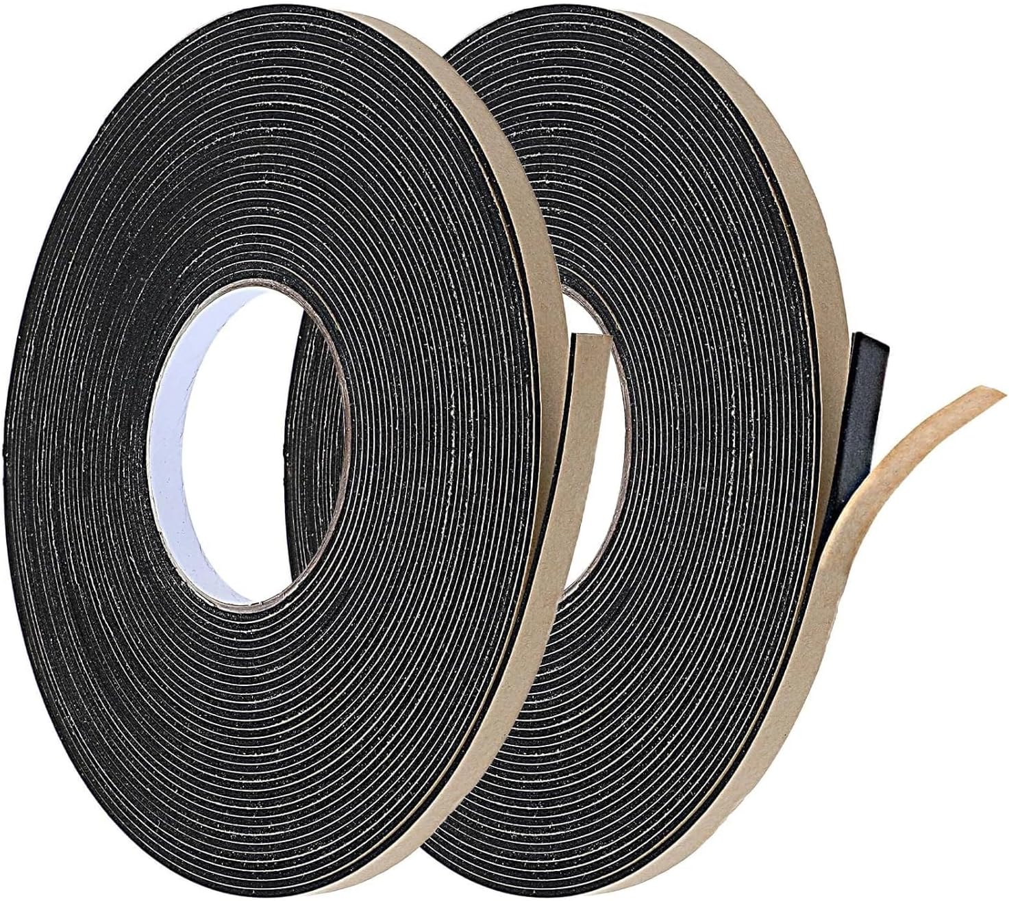 2Rolls Car Speaker Sealing Tape, 2mm Thick x 10mm Wide x 49ft, Soundproofing, Waterproofing, Insulation Foam Gasket Tape