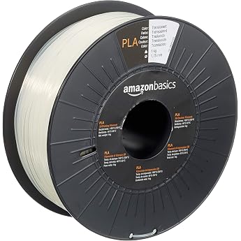 Amazon Basics 3D Printer PLA Plastic Filament 1.75 mm Translucent 1 kg Spool