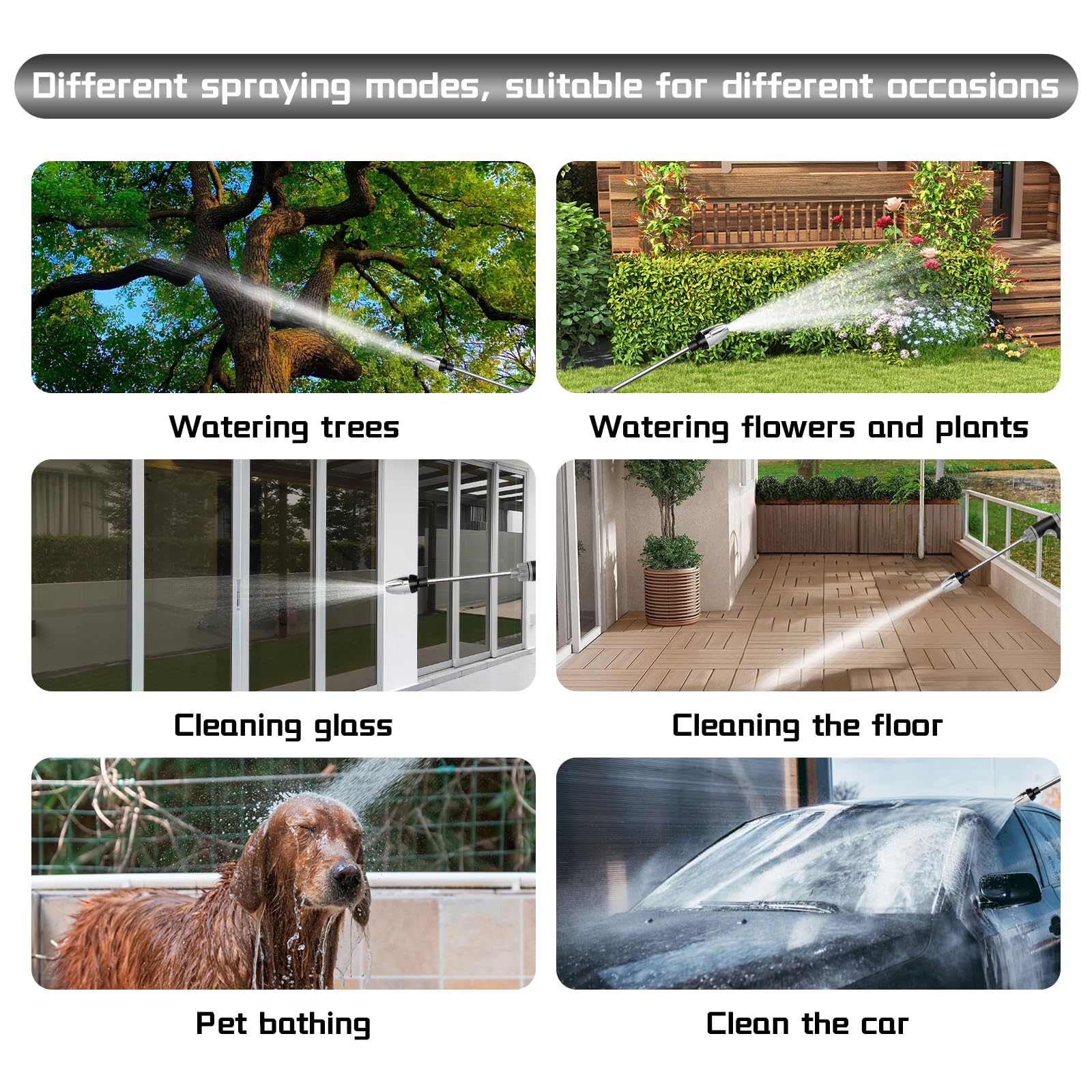 Aquoxis Pressure Washer,2026 New Portable High Pressure Hose Hawk Pressure Washer Gun with Adjustable Spray Nozzle,Handheld Cleaning Machine for Car,Patio,Garden and Outdoor Surfaces - 5