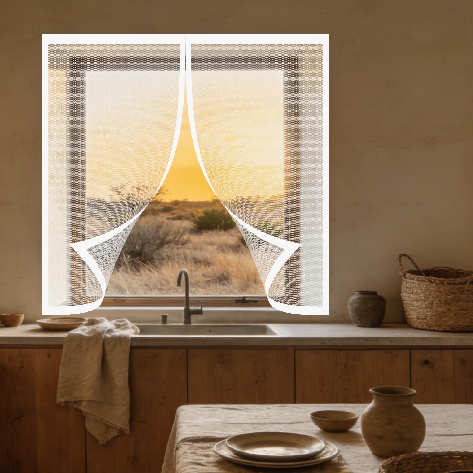 Moustiquaire magnétique pour fenêtre de chambre et porte de patio