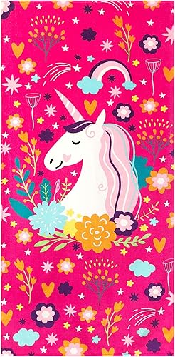 Miniatura 2 de Softerry Love Unicorn - Toalla de playa con diseño de arcoíris, 30 x 60 pulgadas, 100% terciopelo de algodón (30 x 60 pulgadas, rosa)