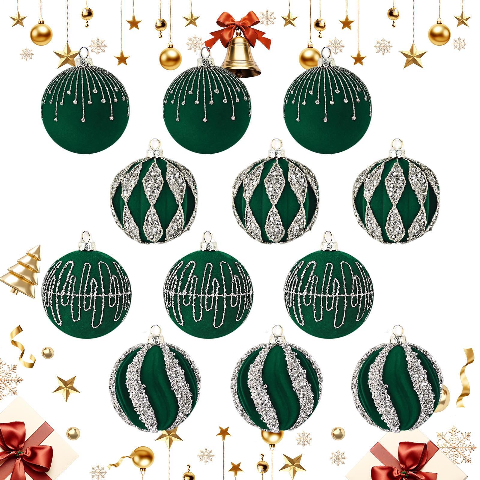 Boules de Noël en velours incassables effet neige pour décoration sans risque