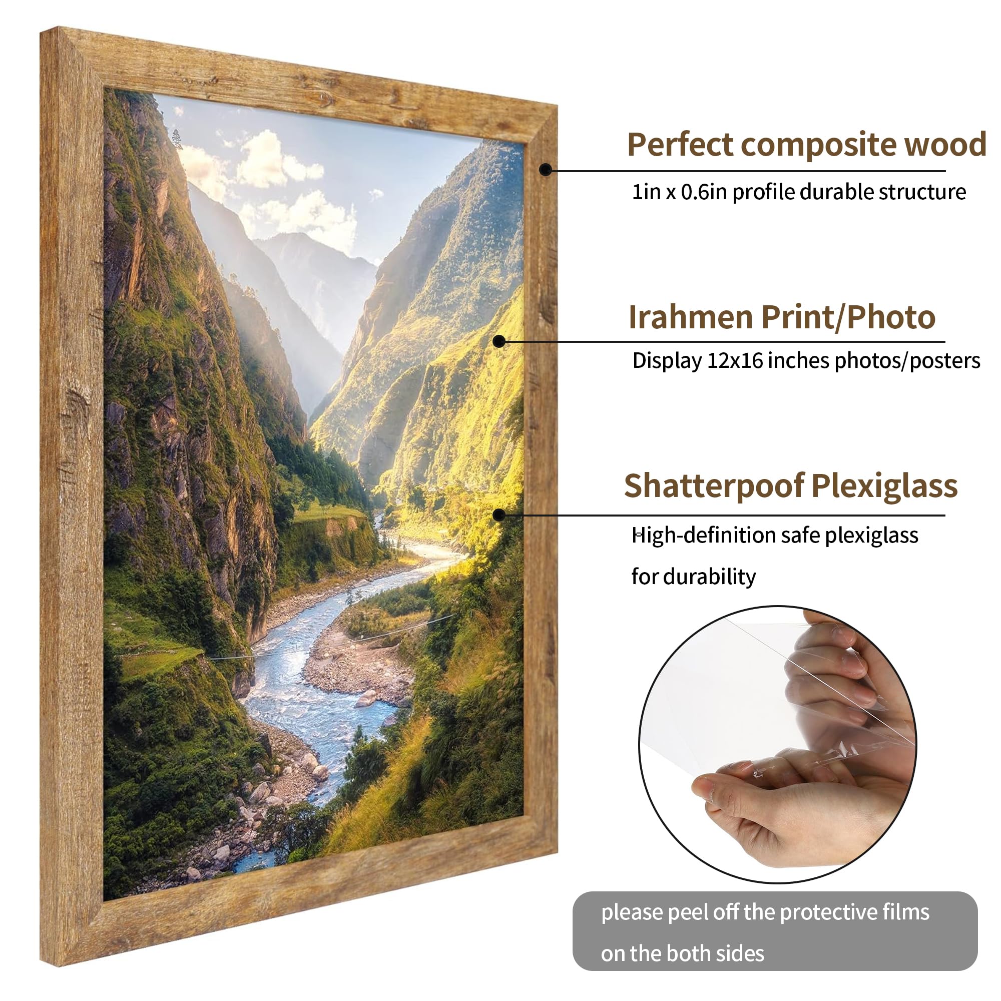 Amazon.com - iRahmen 12x16 Picture Frame Set of 2 with Plexiglass