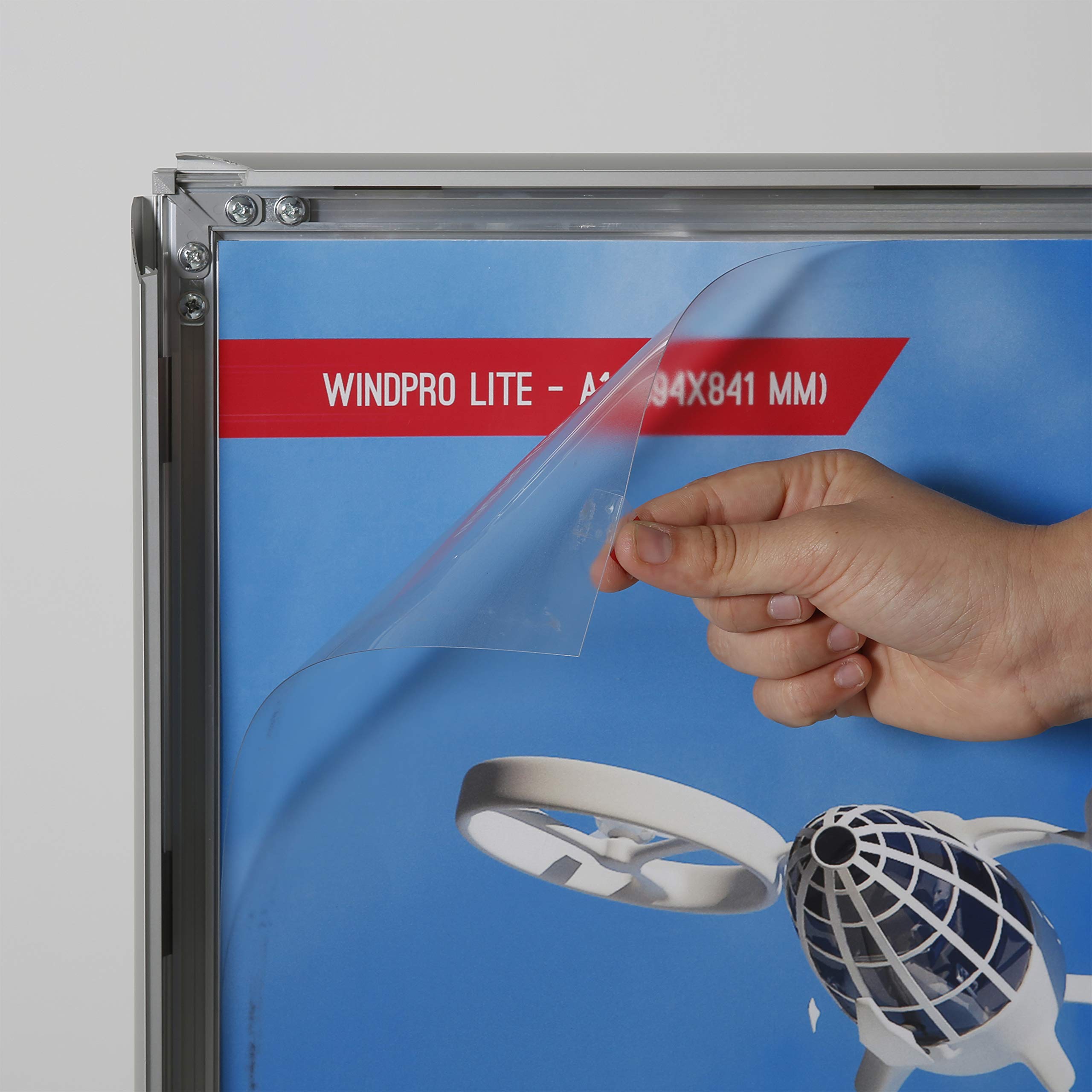 WindPro® PREMIUM | Plakataufsteller A1 wasserfest silber | GEN2