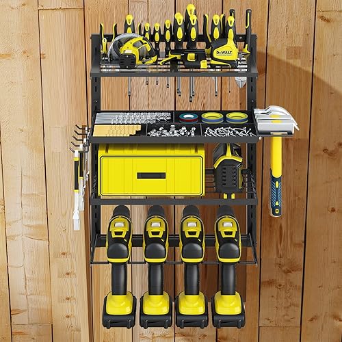 Miniatura 6 de junyuan Organizador de herramientas eléctricas para montaje en pared organizadores de herramientas de garaje y almacenamiento con soporte de
