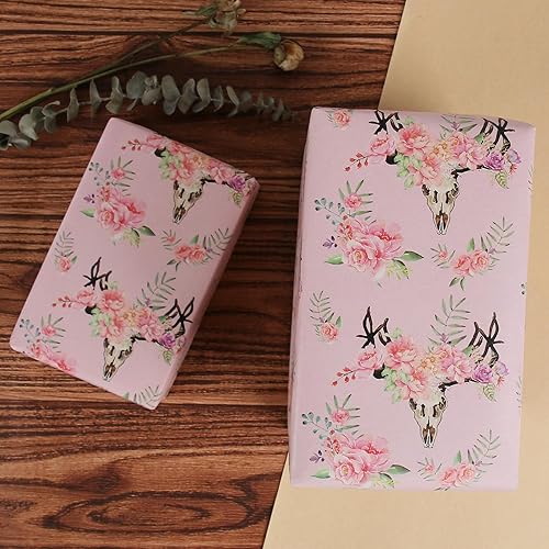 Vista 121 de Aimyoo Rollo de papel de estraza floral, papel de regalo de flores vintage para todas las ocasiones, para bodas, cumpleaños, despedidas de soltera