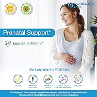 Vista 4 de Puregen Labs - Tabletas de ácido fólico de 1000 mcg Vitamina B9 Sin OMG Sin gluten Tamaño de valor de 1000 comprimidos