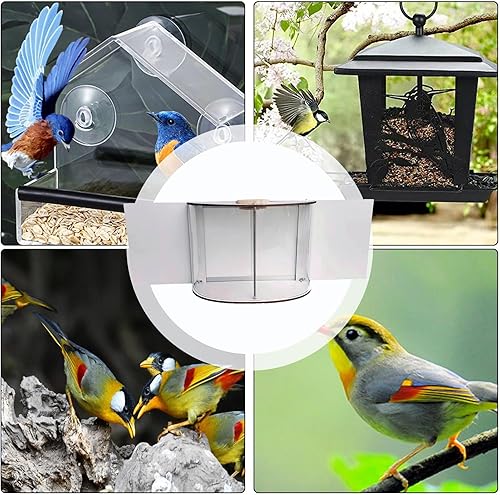 Miniatura 4 de Comedero para pájaros de ventana  Comedero para pájaros de ventana dentro de la casa para ver, alimentador de ventana de pino acrílico con