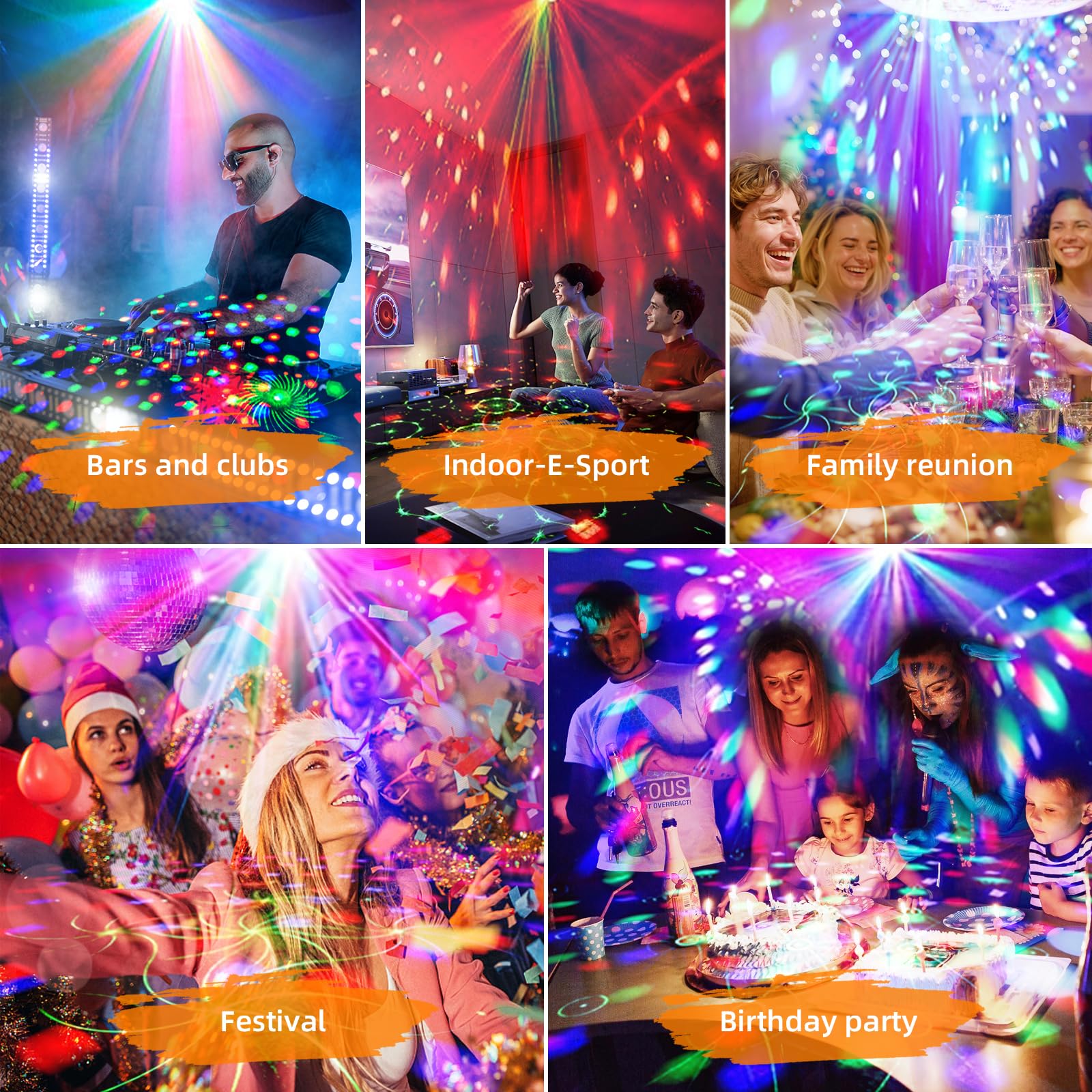 Licht Party DJ Stroboskoplichter mit Bühnenblitz sprachgesteuerter