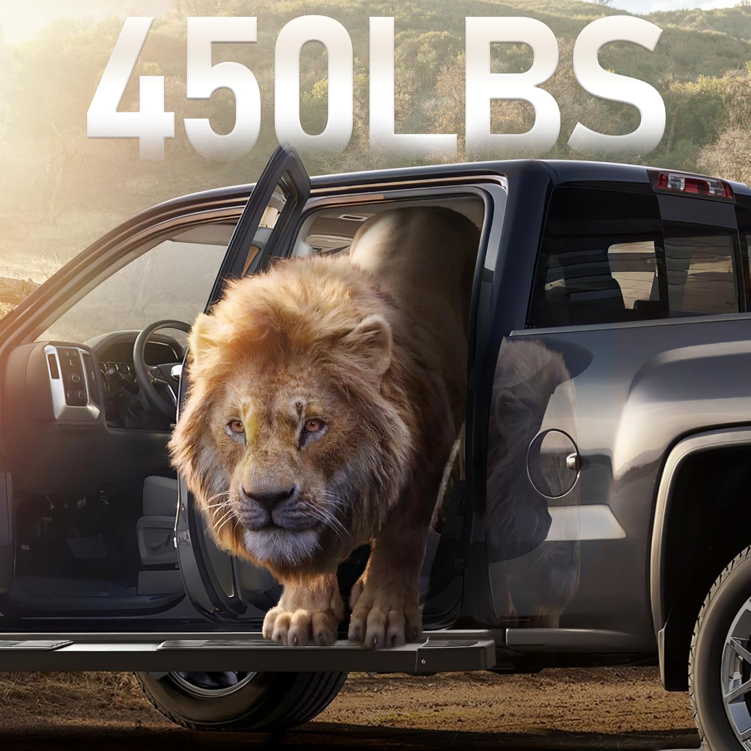 YITAMOTOR 6 Inches Running Boards Compatible with 2019-2026 Chevy Silverado/GMC Sierra 1500 Crew Cab, 2020-2026 2500HD 3500HD Crew Cab, Black Side Steps Black Nerf Bars