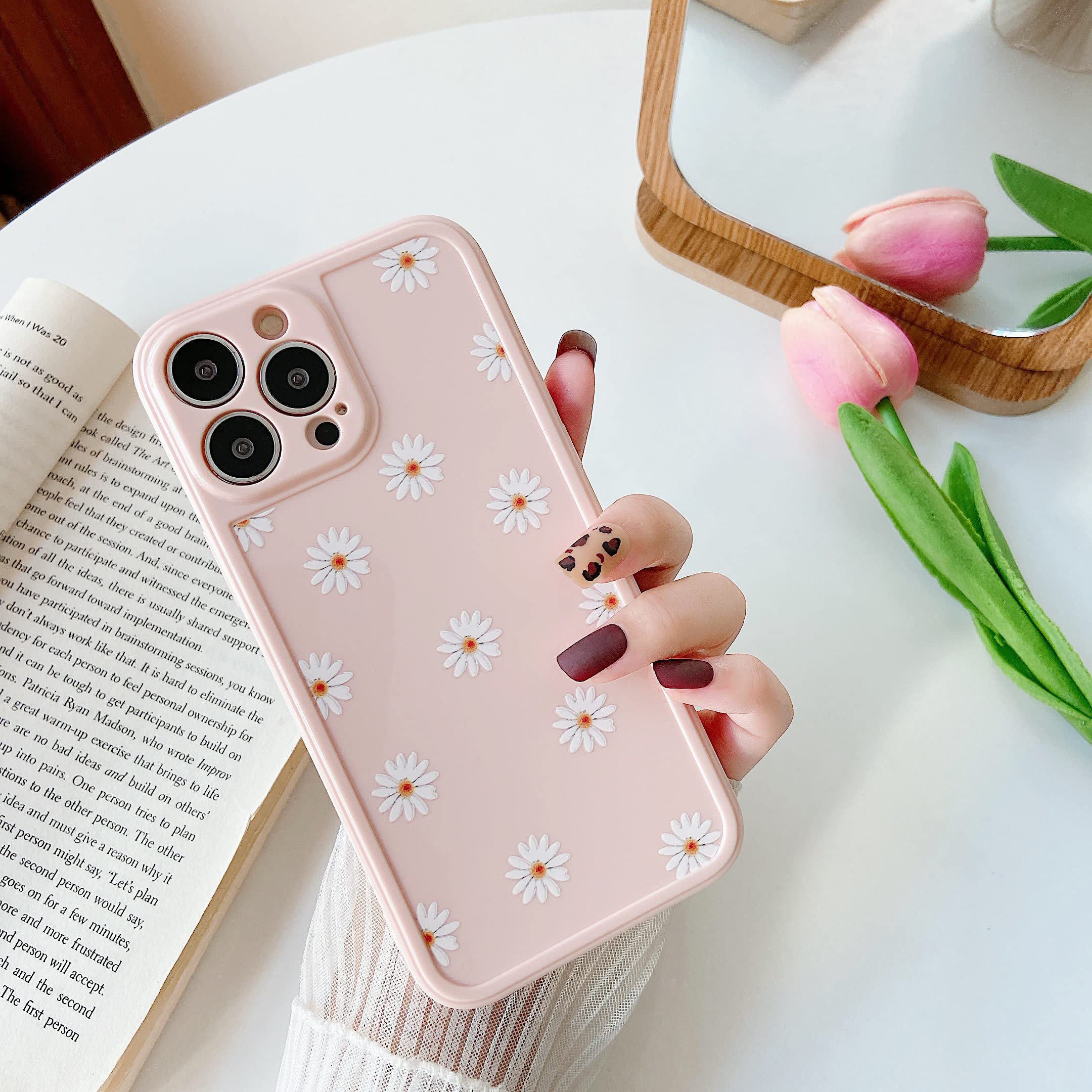 そ　iPhone13Pro Max ピンク　レザー　軽量 シンプル　おしゃれ MagSafe対応iPhone 13 Pro Maxシリコーンケース - チョーク