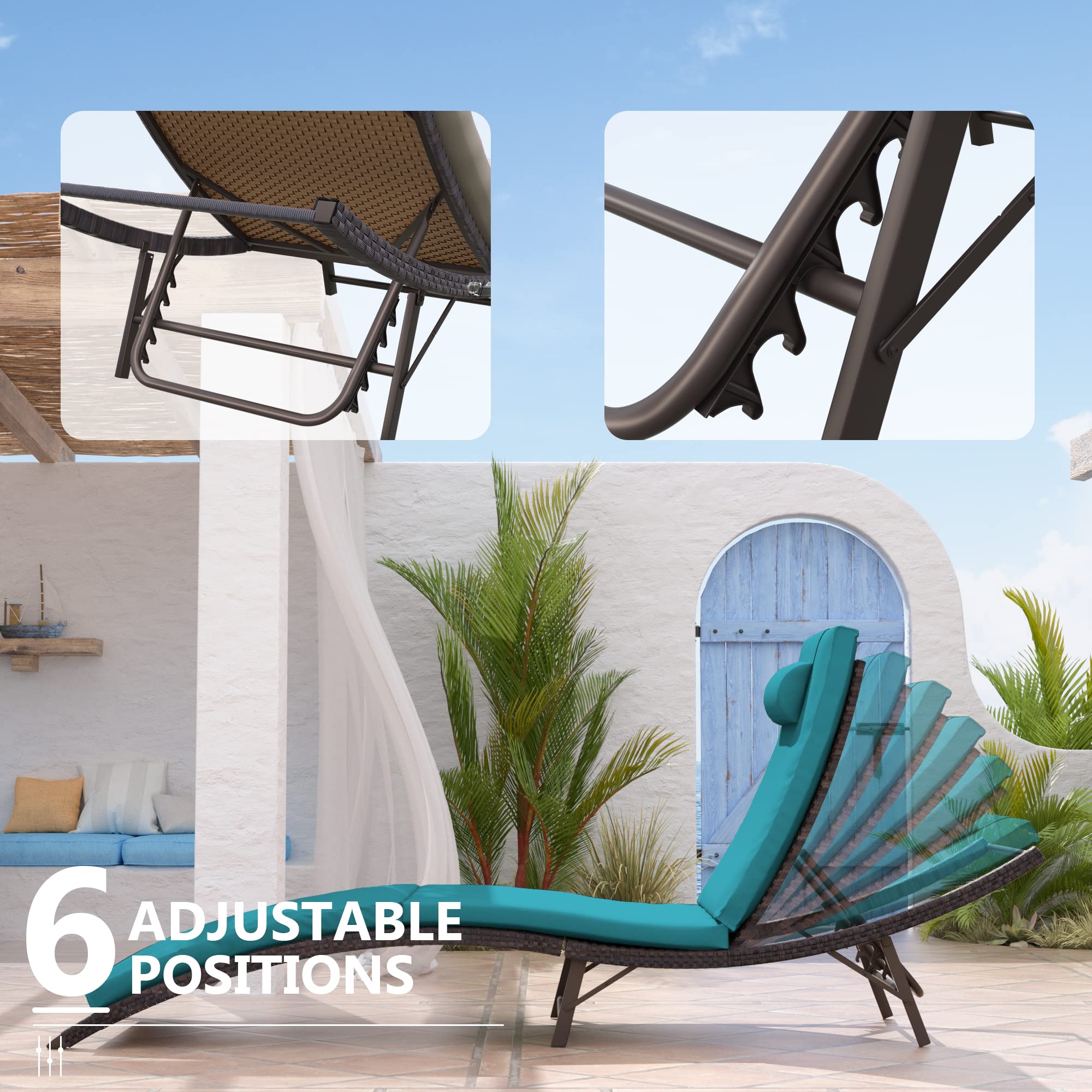 Chaise Lounge Kurapika Patio Set Pieces Outdoor Lounge