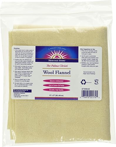 Heritage Products - Franela de lana, Palma Christi, 1 franela de 12 x 27 pulgadas