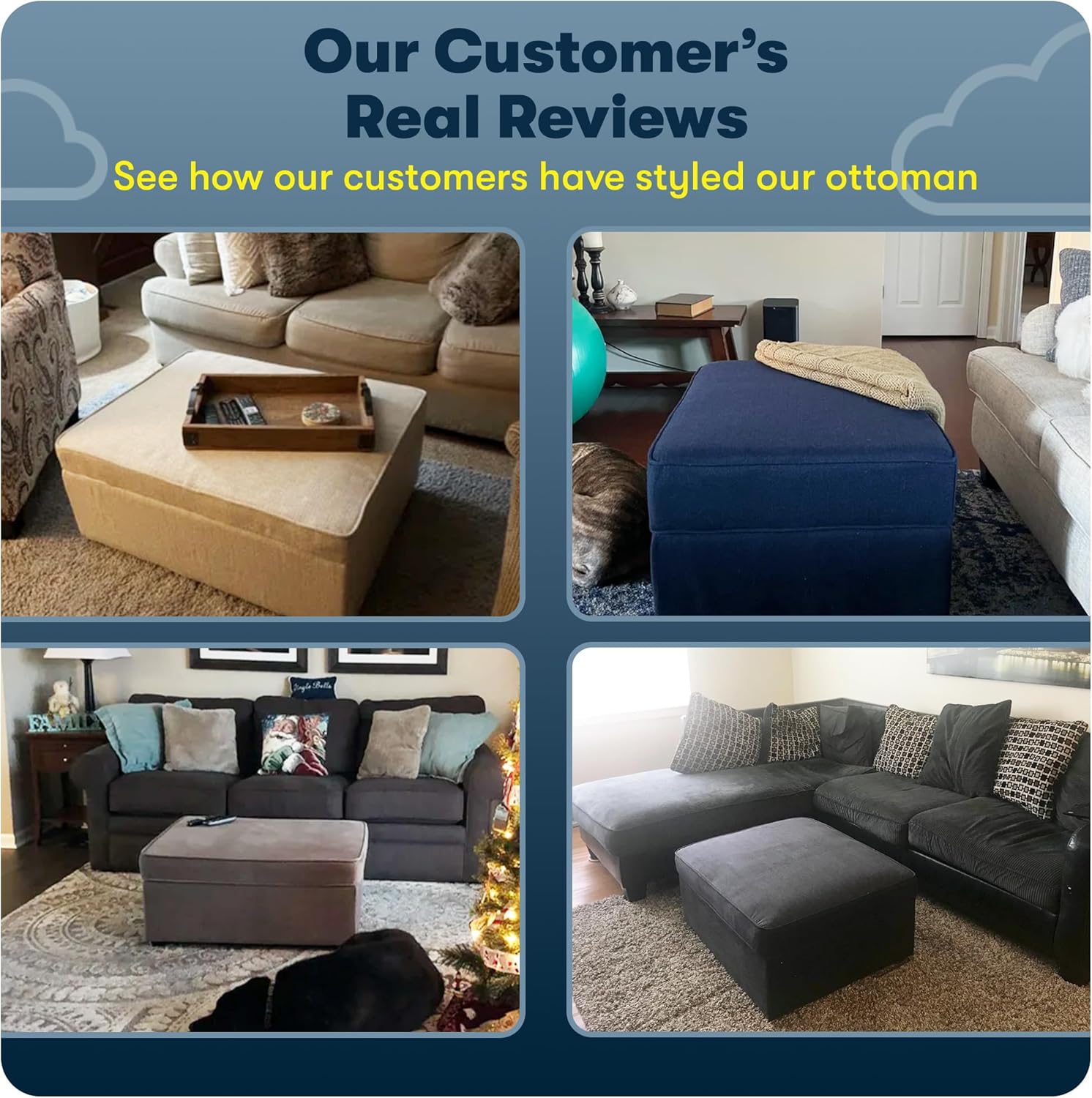 Serta Olin Storage Ottoman with Lid, Contemporary Design, Hinged Lid, Can Be Used as Footrest or Extra Seat, Easy Assembly, Ivory