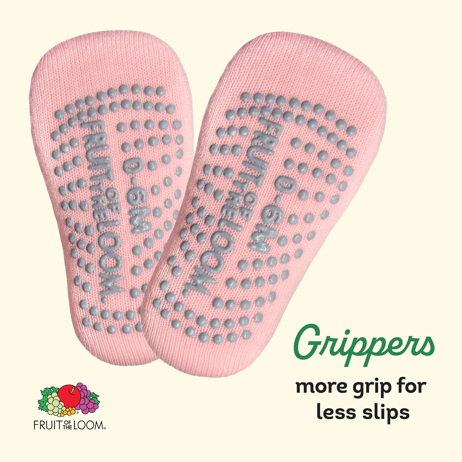 Fruit of the Loom Cotton Grip Socks for Baby and Toddler - Image 3