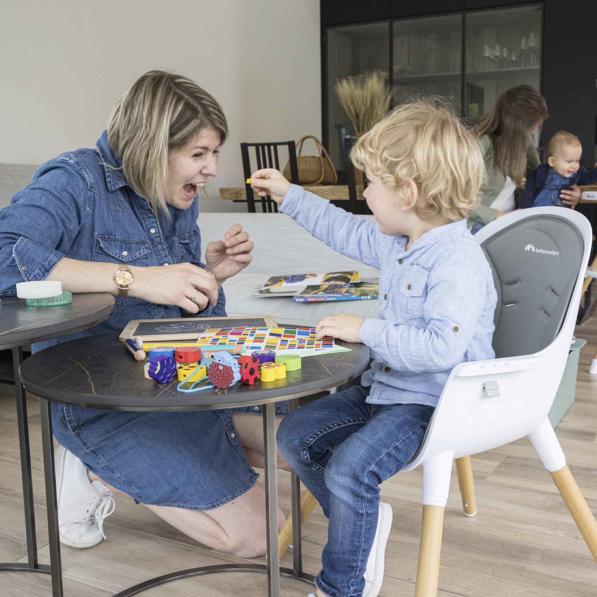 Bebeconfort Avista Chaise Haute 2 En 1, De 6 Mois à 6 Ans Environ, Jusqu'à 30 Kg, Chaise Haute Bébé Évolutive En Petite Chaise Enfant, Mineral Green