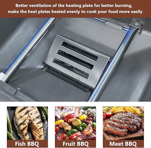 Miniatura 4 de QuliMetal 67060 Deflector de calor para Spirit II 200 y Spirit II serie 300, modelos años 2017 y posteriores, acero inoxidable