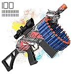 Electric Automatic Toy, JakMean Toy with 30 Dart Clips and 100 Foam Darts, Outdoor Shooting Games Toys for 6-12 Year Old Boys & Girls Adults, Presents for Birthday Xmas,Red