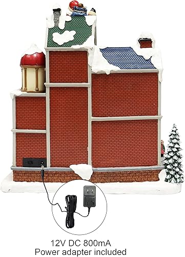 Miniatura 5 de MOMENTS IN TIME Casa de pueblo de Navidad iluminada, supermercado y tiendas, escena animada de vacaciones con luces LED, caja de regalo de música,