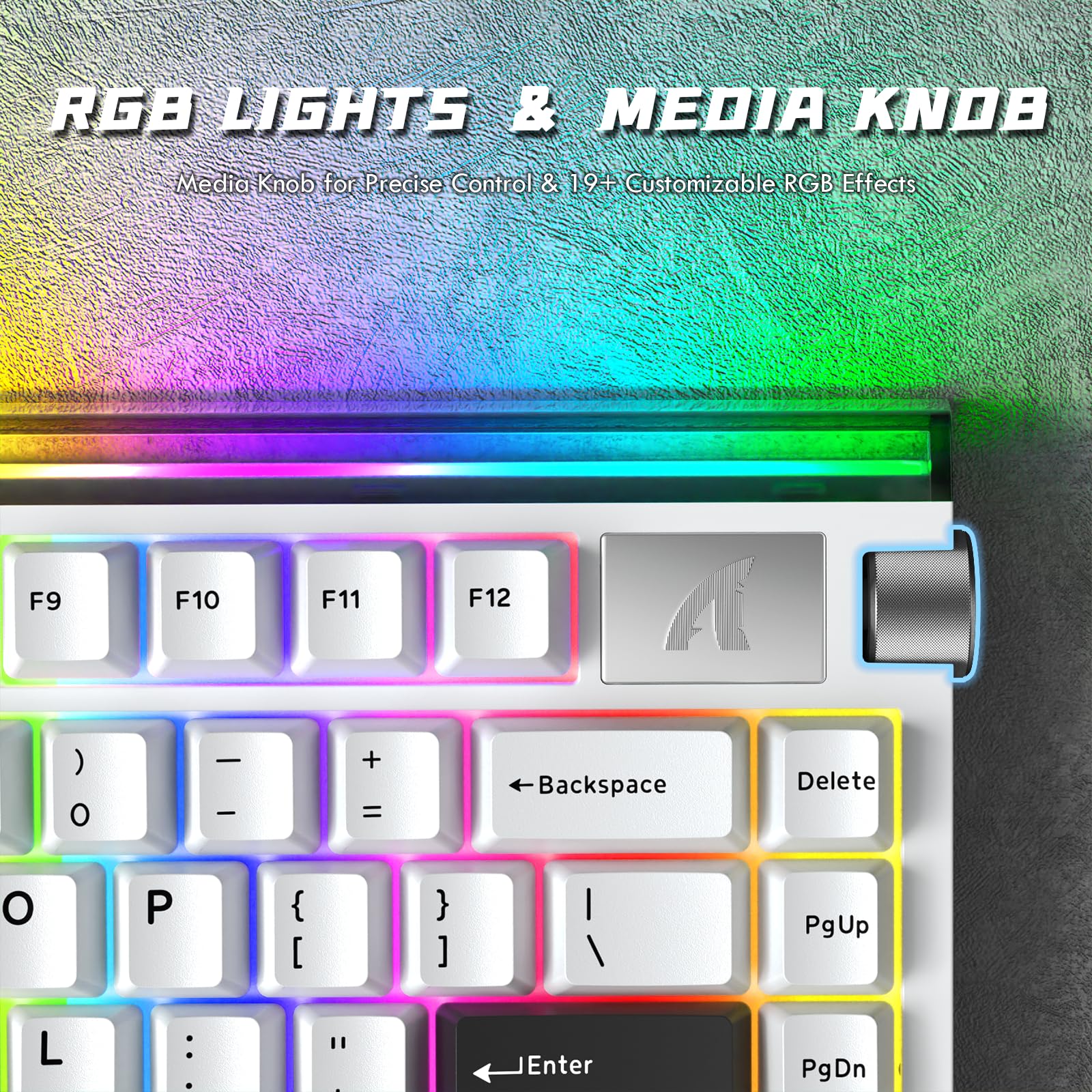 ATTACK SHARK R85 HE Clavier 8000Hz Rapid Trigger, Clavier Gamer Filaire 75%, Lightbox RGB, Précision RT de 0,005 mm, Interrupteur Magnétique, Actionnement Réglable, Snap Tap, PC/Mac, Blanc