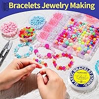 Vista 4 de FANDAMEI Cordón elástico de 0.020 in, cordón elástico de cuentas de cristal para hacer joyas, cordón elástico transparente para abalorios, hilo