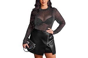 Women's Plus Size Sheer Mesh Tops: Captivating Glamor for Every Curve